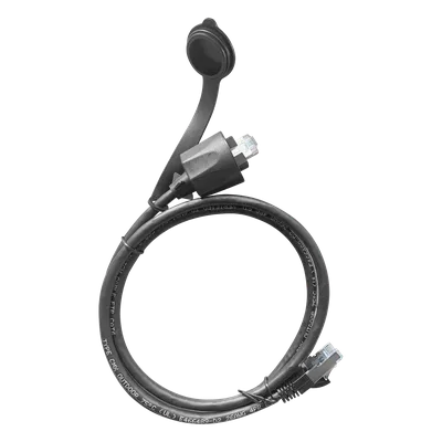 Cable de Parcheo Industrial Cat6 Blindado (FTP) con protección contra agua (IP67) en un extremo, 1 metro