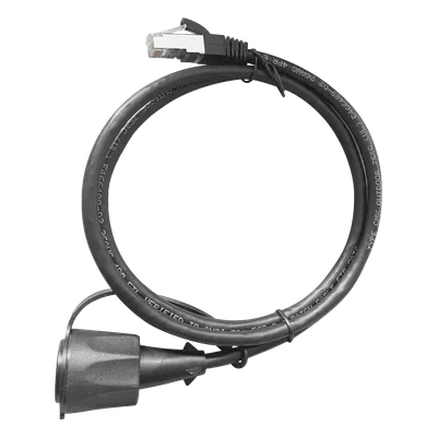Cable de Parcheo Industrial Cat6 Blindado (FTP) con protección contra agua (IP67) en un extremo, 1 metro