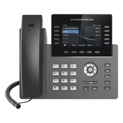 Teléfono IP / 10 Líneas SIP / 5 Cuentas / Pantalla 4.3" / Wi-Fi 5 Dual Band / Bluetooth / PoE Gigabit / 40 Teclas BLF
