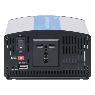 Inversor de Onda Senoidal Pura / 400 W Nominal / 500 W Pico / Entrada 24 VCC / Salida 120 VCA / 9.1 × 5.2 × 2.9 pulgadas