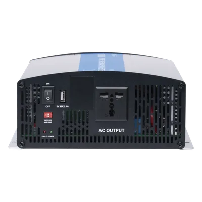 Inversor de Onda Senoidal Pura / 1200 W Nominal / 1500 W Pico / Entrada 24 VCC / Salida 120 VCA / 9.3 x 9.1 x 3.9 in
