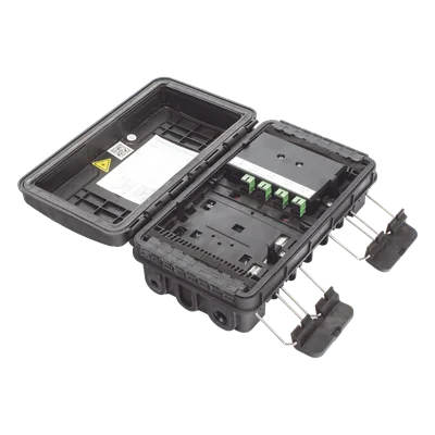 Caja de Distribución de Fibra Óptica / 24 Empalmes / 8 Puertos SC/APC / IP65 / Exterior / PP Resistente UV y Fuego