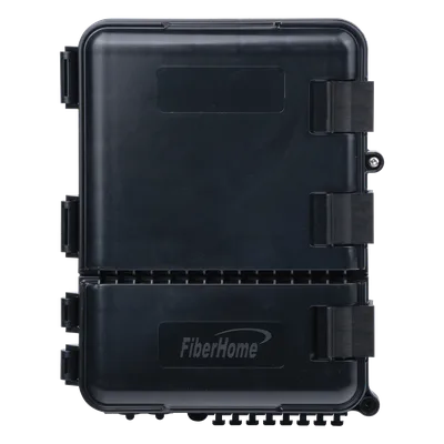 Caja de Distribución de Fibra Óptica / 24 Empalmes / 8 Acopladores SC/APC Simplex / IP55 Exterior / Montaje en Poste