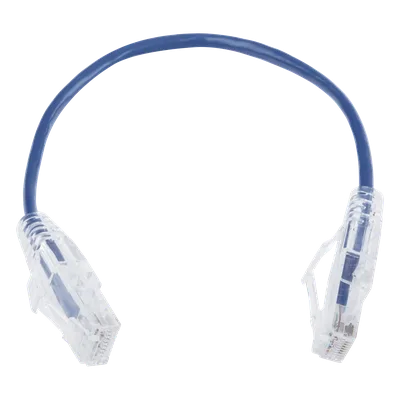 Cable de Parcheo Slim UTP Cat6 / 20 cm (0.66 pies) / 28 AWG / Azul / 1 Gbps