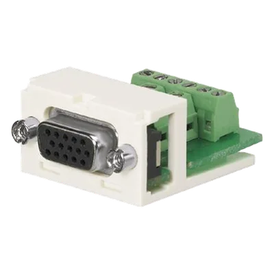 Conector Sub-D / 15 Pines Atornillable / 2 Puertos Mini-Com / 1.37 x 0.72 in / Blanco Mate