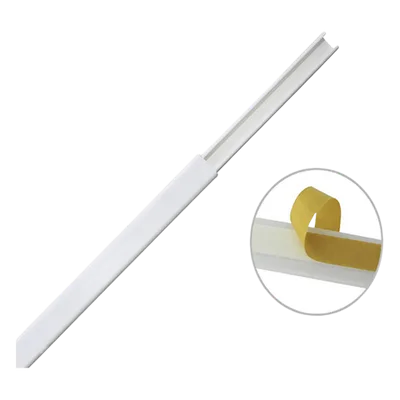 Canaleta de PVC / 12 x 8 mm / Una Vía / 6 Pies (1.83 m) / Cinta Adhesiva / -40°C a +85°C / Auto-extinguible