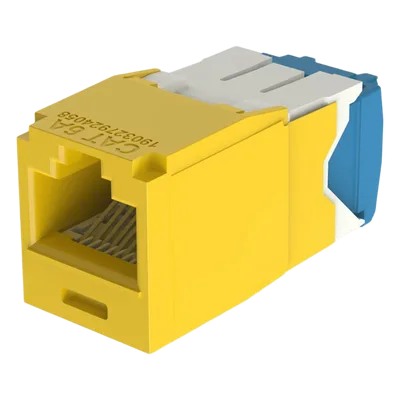 Conector Jack RJ45 / Categoría 6A / 8P8C / Terminación TG / Mini-Com / UTP / 22-26 AWG / Color Amarillo