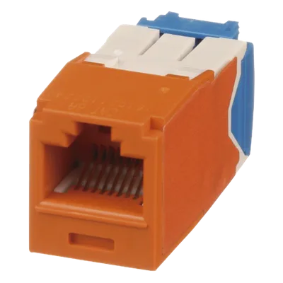 Jack RJ45 / Categoría 6A / UTP / 10GBase-T / PoE++ 100W / Tool-Free TG / Naranja