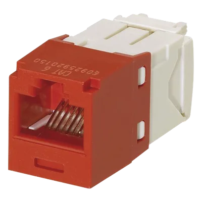 Jack RJ45 / Cat 6 / Sin herramienta de impacto / 8P8C / 22-26 AWG / Color rojo