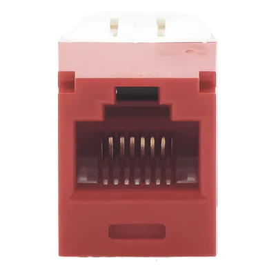 Jack RJ45 / Cat 6 / Sin herramienta de impacto / 8P8C / 22-26 AWG / Color rojo