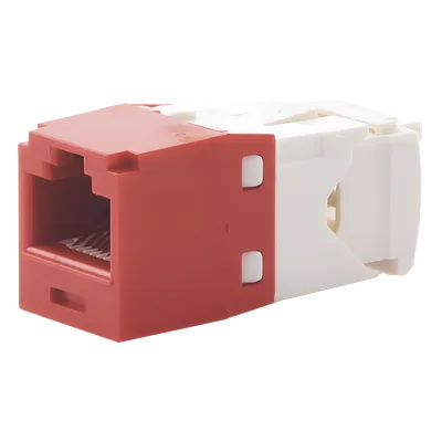 Jack RJ45 / Cat 6 / Sin herramienta de impacto / 8P8C / 22-26 AWG / Color rojo