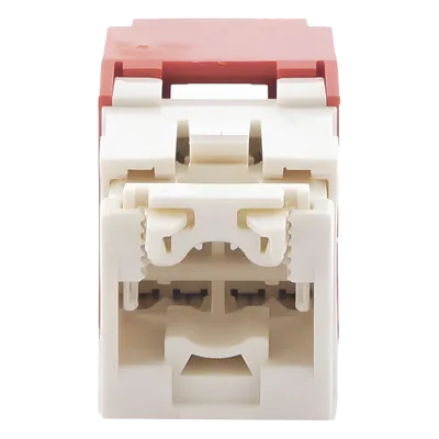 Jack RJ45 / Cat 6 / Sin herramienta de impacto / 8P8C / 22-26 AWG / Color rojo