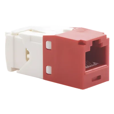 Jack RJ45 / Cat 6 / Sin herramienta de impacto / 8P8C / 22-26 AWG / Color rojo
