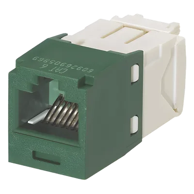 Conector Jack RJ45 / Categoría 6 / 8 Posiciones 8 Cables / Terminación Sin Impacto / Color Verde
