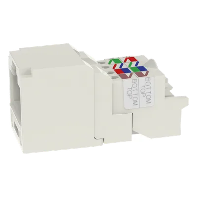 Conector Jack RJ45 / Mini-Com TP / Categoría 6 / 8P8C / Sin Herramienta / Blanco Mate