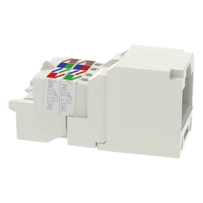 Conector Jack RJ45 / Mini-Com TP / Categoría 6 / 8P8C / Sin Herramienta / Blanco Mate