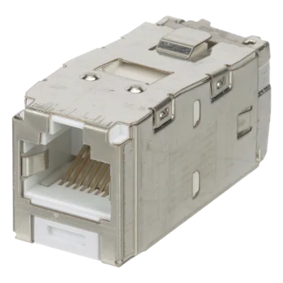 Conector Jack RJ45 Blindado / Categoría 6A / 8P8C / Mini-Com TG / Terminación sin Herramienta / PoE 100W / -10°C a 65°C