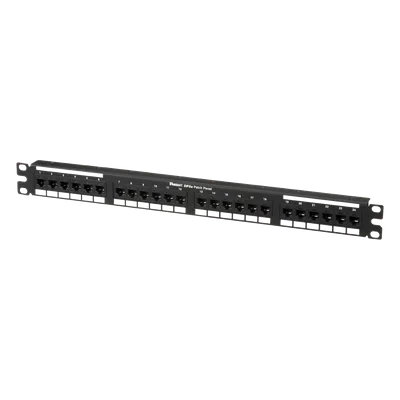Panel de Parcheo de Impacto / Categoría 5e / 24 Puertos / 1UR / 19 Pulgadas / PoE 100W / T568A/B