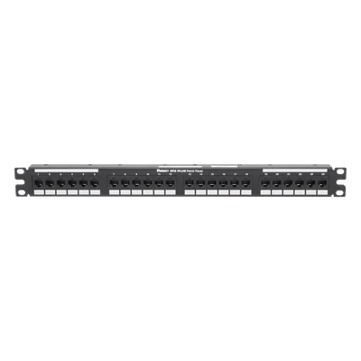 Panel de Parcheo de Impacto / Categoría 6 / 24 Puertos / 1UR / 1-250 MHz / PoE++ 100W