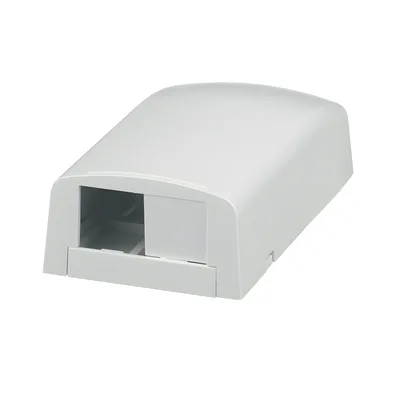 Caja de Montaje en Superficie / 2 Espacios Mini-Com / 2 Puertos / ABS / 1.95 x 1.06 x 3.65 pulgadas
