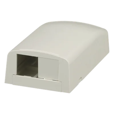 Caja de Montaje en Superficie / 2 Módulos Mini-Com / ABS / 49.5 x 27 x 92.7 mm / Blanco Mate