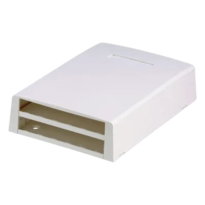 Caja de Montaje en Superficie / 12 Puertos Mini-Com / Almacenamiento 24 m (78.7 ft) Fibra / ABS RoHS / 120 x 46.1 x 170.1 mm