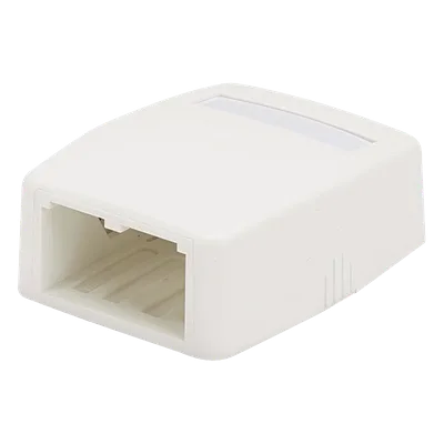 Caja de Montaje en Superficie / 2 Puertos Mini-Com / ABS / 0.175 x 0.082 x 0.217 ft / Blanco