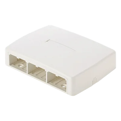 Caja de Montaje en Superficie / 6 Puertos Mini-Com / 129x30.5x94 mm / 0.42x0.10x0.31 pies / ABS / Blanco