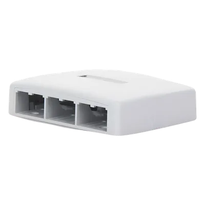 Caja de Montaje en Superficie / 6 Puertos Mini-Com / 129x30.5x94 mm / 0.42x0.10x0.31 pies / ABS / Blanco
