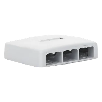 Caja de Montaje en Superficie / 6 Puertos Mini-Com / 129x30.5x94 mm / 0.42x0.10x0.31 pies / ABS / Blanco