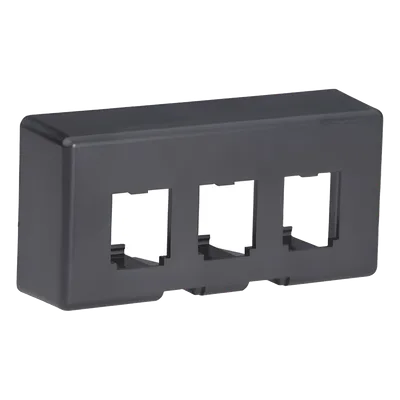 Placa de Mobiliario Modular / 3 Puertos Mini-Com / ABS de Alta Resistencia / 3.5' x 1.7' x 1.17' (88.9 x 43.18 x 29.71 mm) / Negro