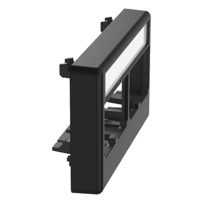 Placa de Mobiliario Modular / 4 Puertos Mini-Com / ABS Negro / 2.9x0.88x1.77 pulg (73.66x22.35x44.95 mm)