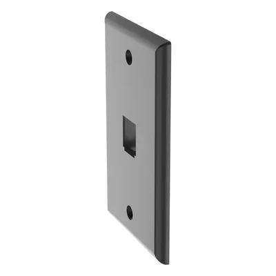 Placa de Pared Vertical / 1 Puerto / Mini-Com / Diseño Plano / ABS / 2.75 x 4.5 in / Negro