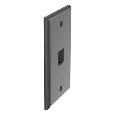 Placa de Pared Vertical / 1 Puerto / Mini-Com / Diseño Plano / ABS / 2.75 x 4.5 in / Negro