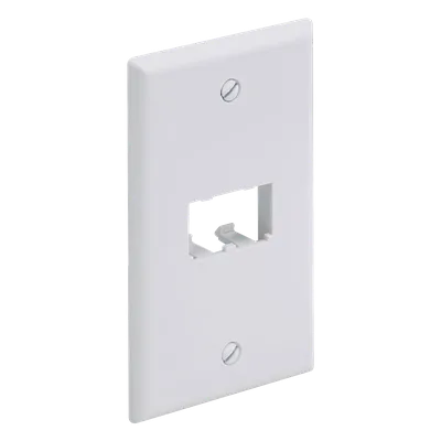 Placa de Pared Vertical / 2 Puertos Mini-Com / 69.8 x 114.3 mm / 2.75 x 4.5 pulgadas / ABS / Blanco
