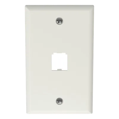 Placa de Pared Vertical / 1 Puerto Mini-Com / Diseño Plano / 2.75 x 4.5 pulg. / Blanco Mate