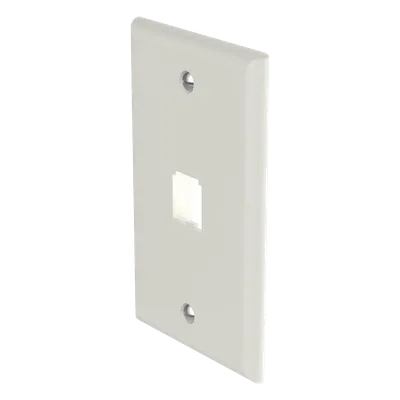 Placa de Pared Vertical / 1 Puerto Mini-Com / Diseño Plano / 2.75 x 4.5 pulg. / Blanco Mate