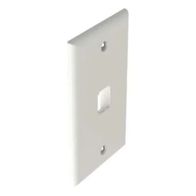 Placa de Pared Vertical / 1 Puerto Mini-Com / Diseño Plano / 2.75 x 4.5 pulg. / Blanco Mate