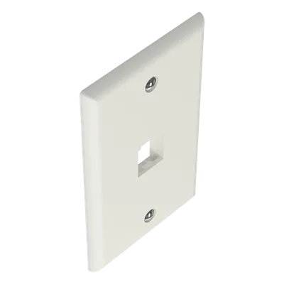 Placa de Pared Vertical / 1 Puerto Mini-Com / Diseño Plano / 2.75 x 4.5 pulg. / Blanco Mate