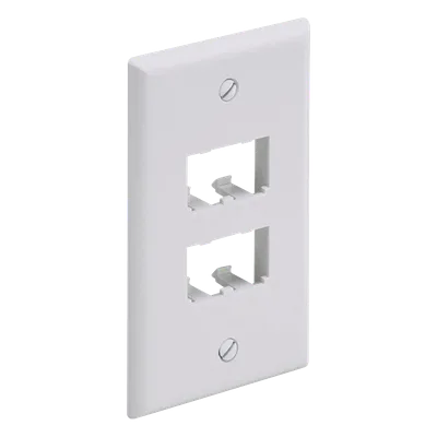 Placa de Pared Vertical / 4 Puertos Mini-Com / ABS Blanco / 2.75 x 4.5 in / Profundidad 0.85 in
