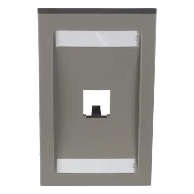 Placa de Pared Vertical / 1 Puerto Mini-Com / 69.8 x 114.3 mm / 2.75 x 4.5 pulg. / Color Gris / Perfil Elevado Ejecutivo