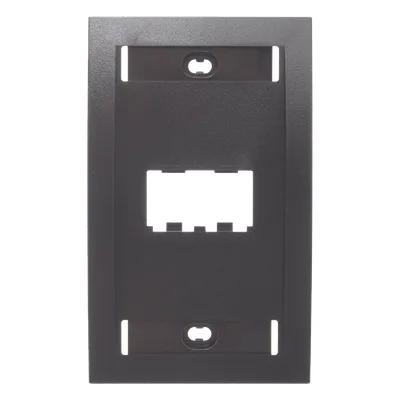 Placa de Pared Vertical / 2 Puertos Mini-Com / Con Espacio para Etiquetas / 2.75 x 4.5 pulgadas / Negro