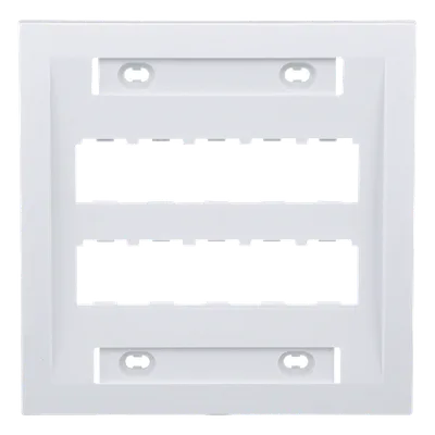 Placa de Pared Vertical / 10 Puertos Mini-Com / ABS / 4.5 x 4.5 pulg. / Blanco