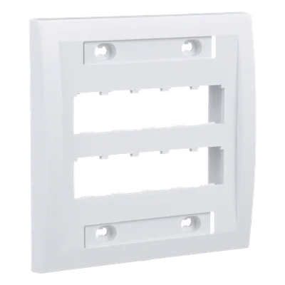 Placa de Pared Vertical / 10 Puertos Mini-Com / ABS / 4.5 x 4.5 pulg. / Blanco