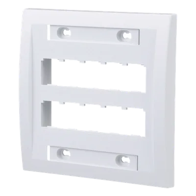 Placa de Pared Vertical / 10 Puertos Mini-Com / ABS / 4.5 x 4.5 pulg. / Blanco