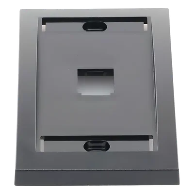 Placa de Pared Vertical / 1 Puerto Mini-Com / Espacio para Etiquetas / ABS Negro