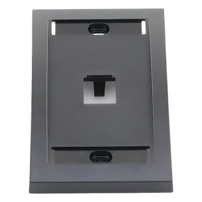 Placa de Pared Vertical / 1 Puerto Mini-Com / Espacio para Etiquetas / ABS Negro