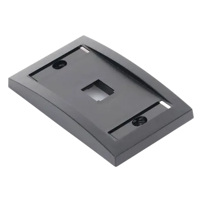 Placa de Pared Vertical / 1 Puerto Mini-Com / Espacio para Etiquetas / ABS Negro