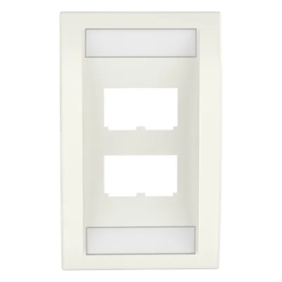 Placa de Pared Vertical / 4 Puertos Mini-Com / 69.8 x 114.3 mm / 2.75 x 4.5 pulg / Blanco Mate