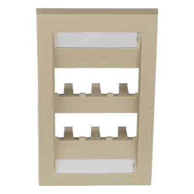 Placa de Pared Vertical / 6 Puertos Mini-Com / ABS / 2.75 x 4.5 pulg. / Marfil
